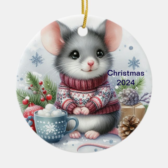Ornement de Noël Souris Mignon (Devant)