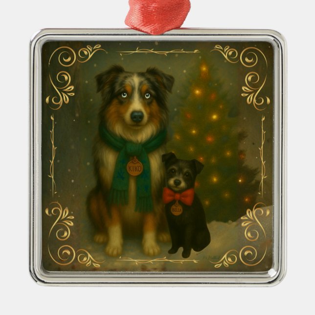 Ornement de Noël – Souvenir de vacances de chien c (Devant)