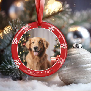 Ornement de Noël souvenir photo de chien recto-ver