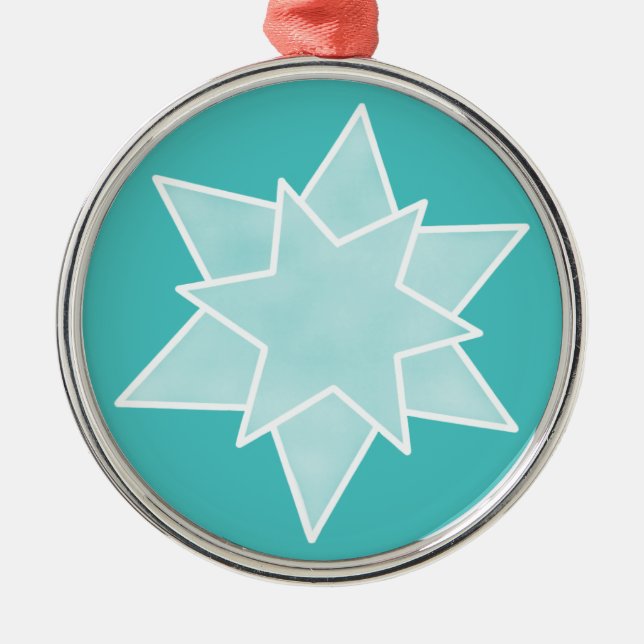 Ornement de Noël Star Premium, Turquoise (Devant)