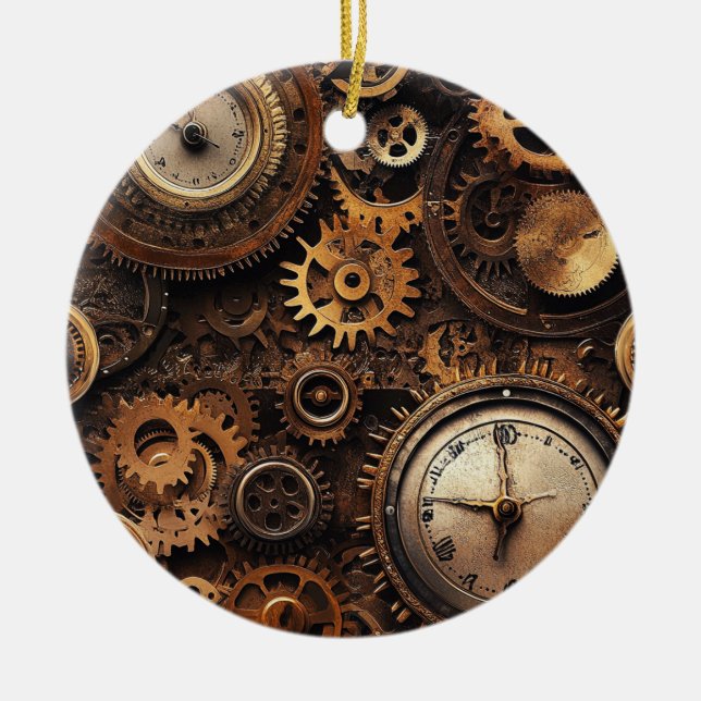 Ornement de Noël Steampunk Vintage (Devant)