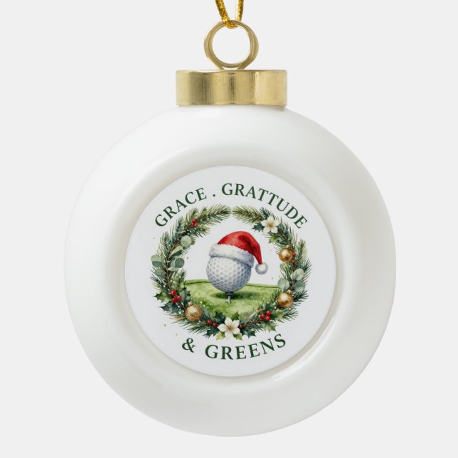 Ornement de Noël sur le thème du golf pour l'arbre (Devant)