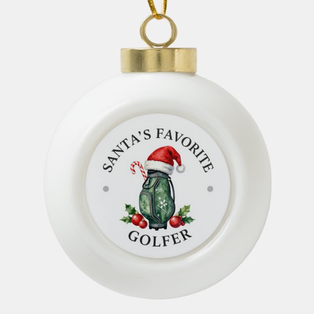 Ornement de Noël sur le thème du golf pour l'arbre (Devant)