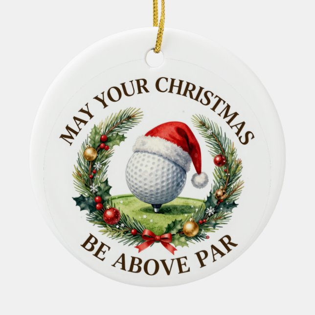 Ornement de Noël sur le thème du golf pour l'arbre (Devant)