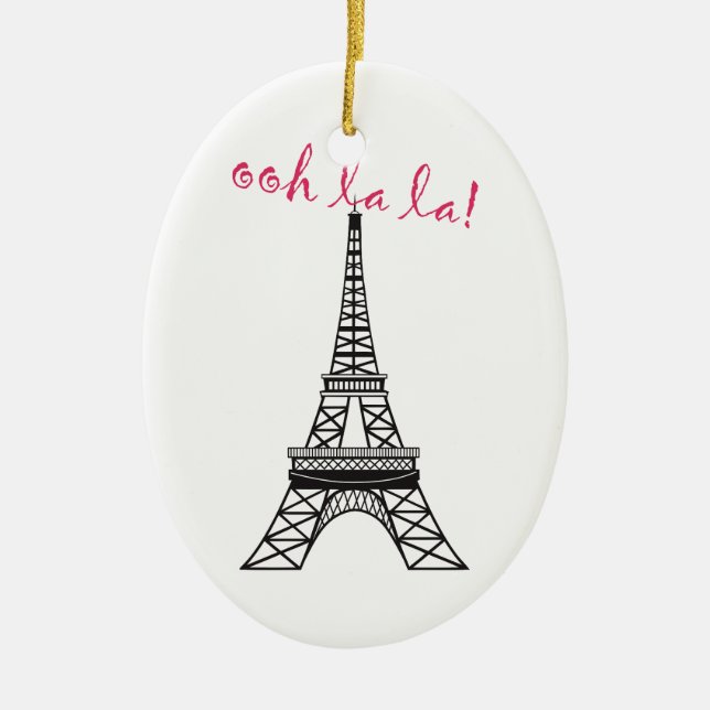 Ornement de Noël Tour Eiffel Paris personnalisé (Devant)