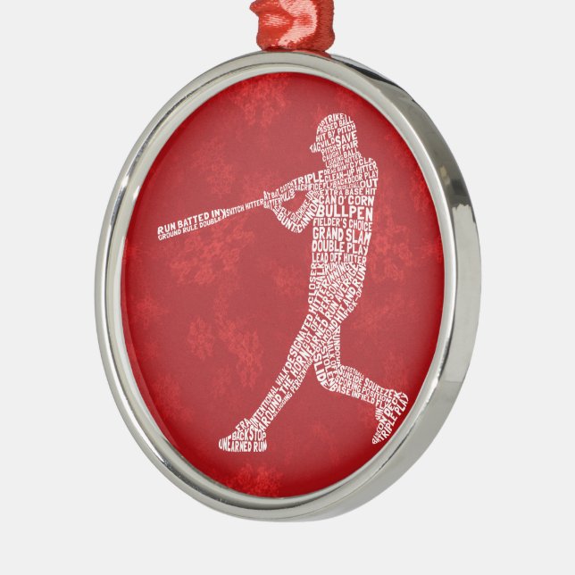 Ornement de Noël typographique de baseball (Gauche)