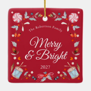 Ornement de Noël vintage Merry & Bright
