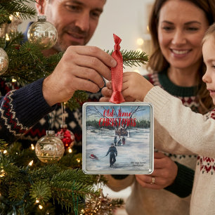 Ornement de NOËL vintage rouge et bleu d'antan