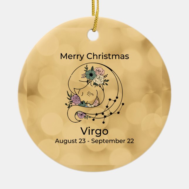Ornement de Noël Vintage Virgo inspiré (Devant)