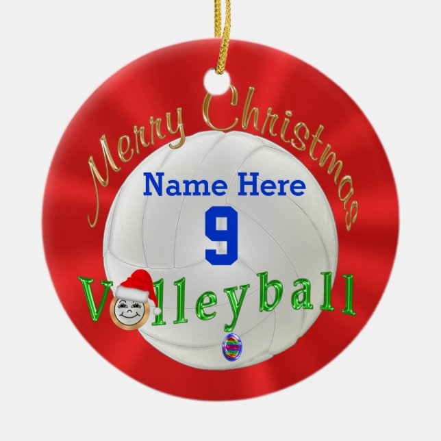 Ornement de Noël Volleyball Personnalisé (Devant)