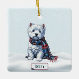 Ornement de Noël Westie personnalisé