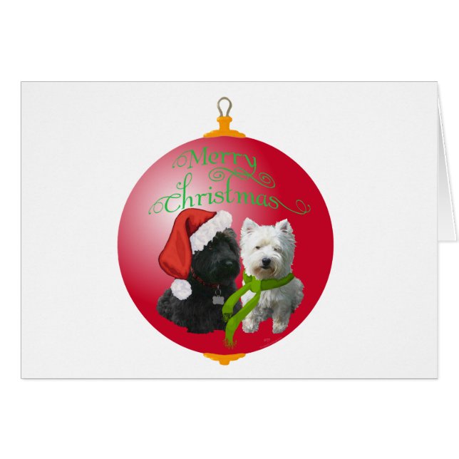 Ornement de Noël Westie Scottie (Devant horizontal)