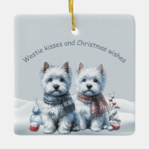 Ornement de Noël Westies personnalisé