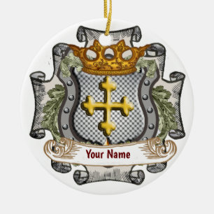 Ornement de nom de famille Bouclier Couronne Royal