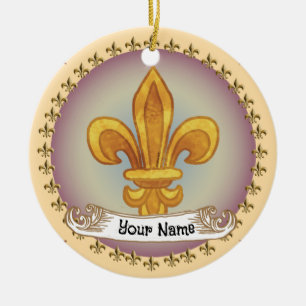 Ornement de nom de famille Fleur De Lis Blason de