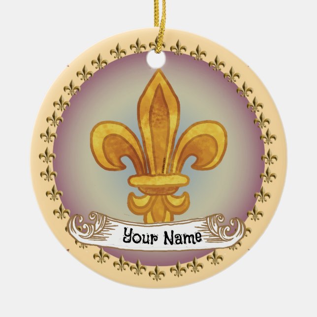 Ornement de nom de famille Fleur De Lis Blason de  (Devant)
