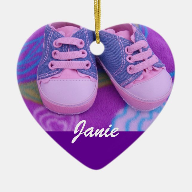 Ornement de nom d'enfant bébé cadeaux Chaussures R (Devant)