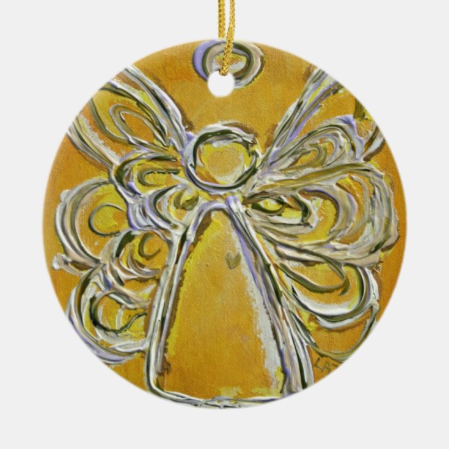 Ornement de peinture de l'ange jaune (Devant)