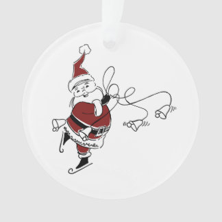 Ornement de Père Noël patinant vintage