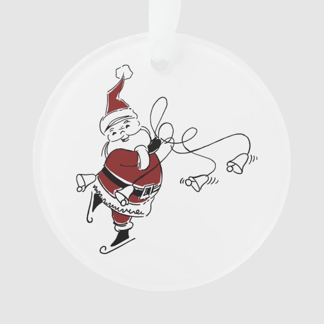 Ornement de Père Noël patinant vintage (devant)