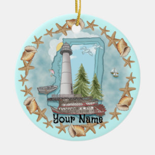 Ornement de phare de coquilles du Mississippi
