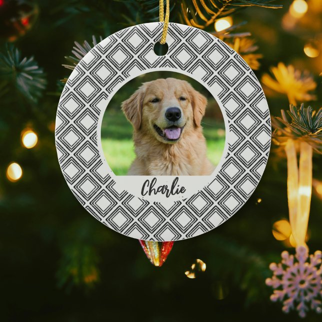 Ornement de photo de Noël à motif géométrique pour (Créateur téléchargé)