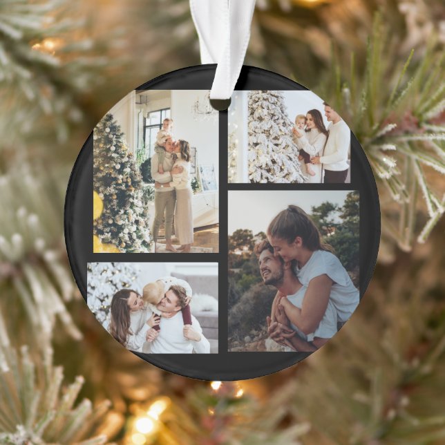 Ornement de photo de Noël, collage de photos de No (Arbre)