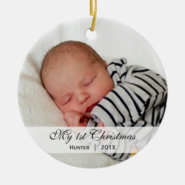 Ornement de photo de Noël de | du bébé premier (Devant)