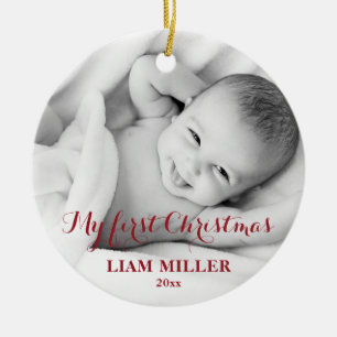 Ornement de photo de Noël personnalisé pour le pre