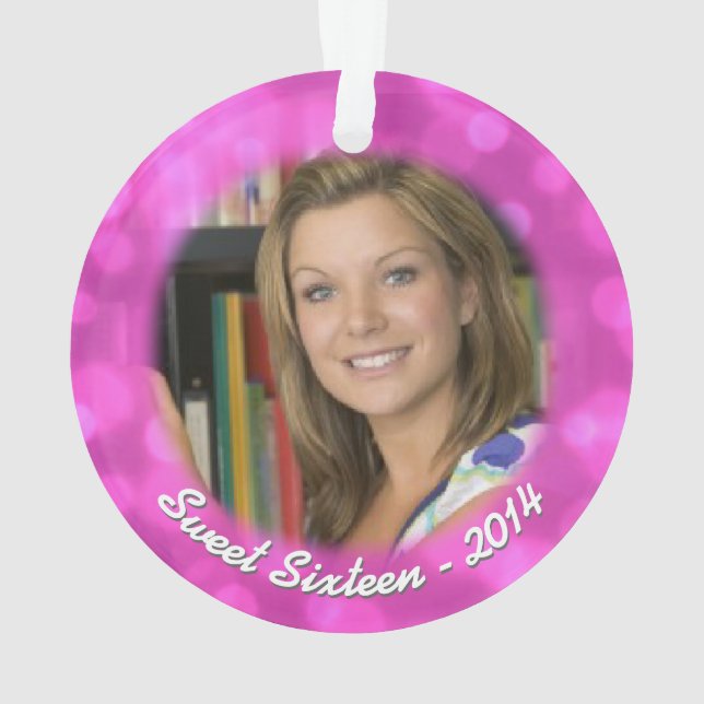 Ornement de photo de vacances de Noël du bonbon 16 (dos)