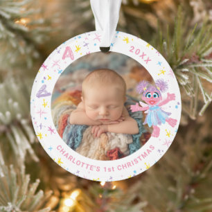 Ornement de photo pour le 1er Noël de bébé Abby Ca