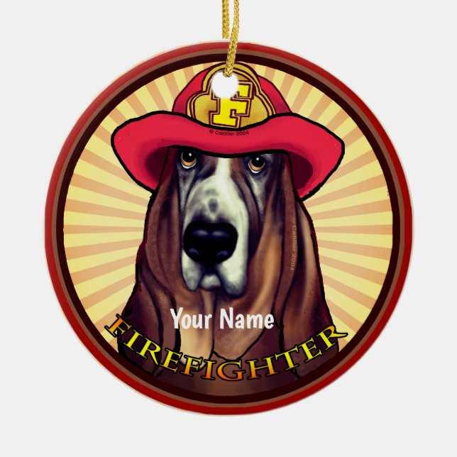 ornement de pompier Hound Dog (Devant)