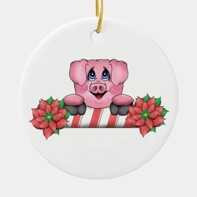 Ornement de porc de Noël (Devant)