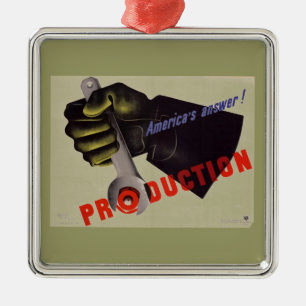 Ornement de poster vintage de 2ÈME GUERRE MONDIALE