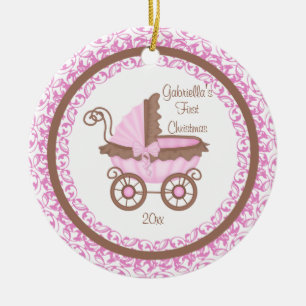 Ornement de premier Noël de bébé Fille de Carrosse