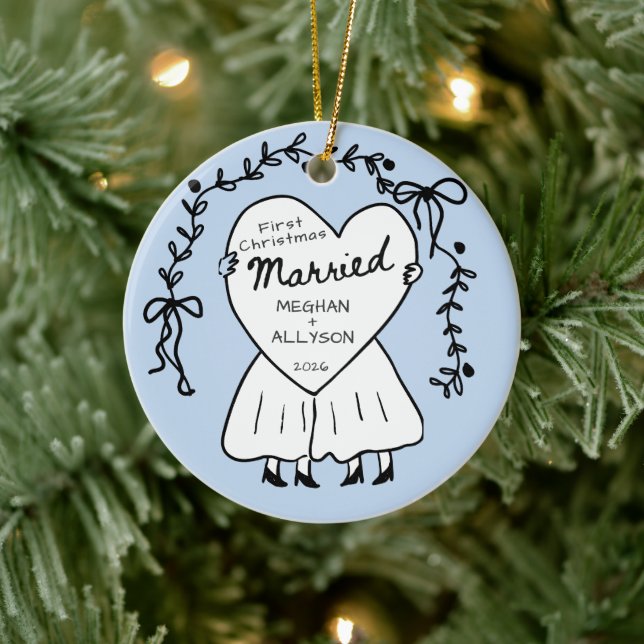Ornement de premier Noël de Mme et Mme (Arbre)