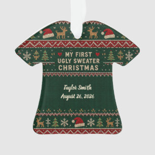 Ornement de premier pull de Noël moche pour bébé