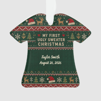 Ornement de premier pull de Noël moche pour bébé