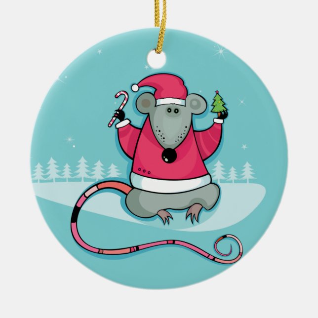 Ornement de rat de Noël (Devant)