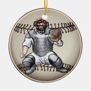 Ornement de receveur de baseball