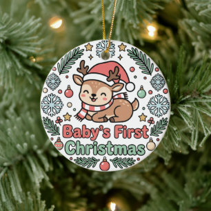 Ornement de renne pour le premier Noël de bébé