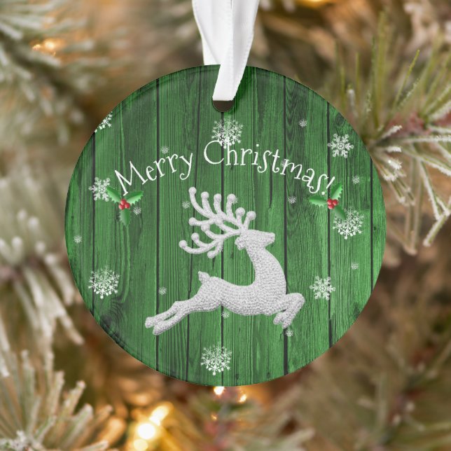 Ornement de rennes de Noël rustique vert (Arbre)