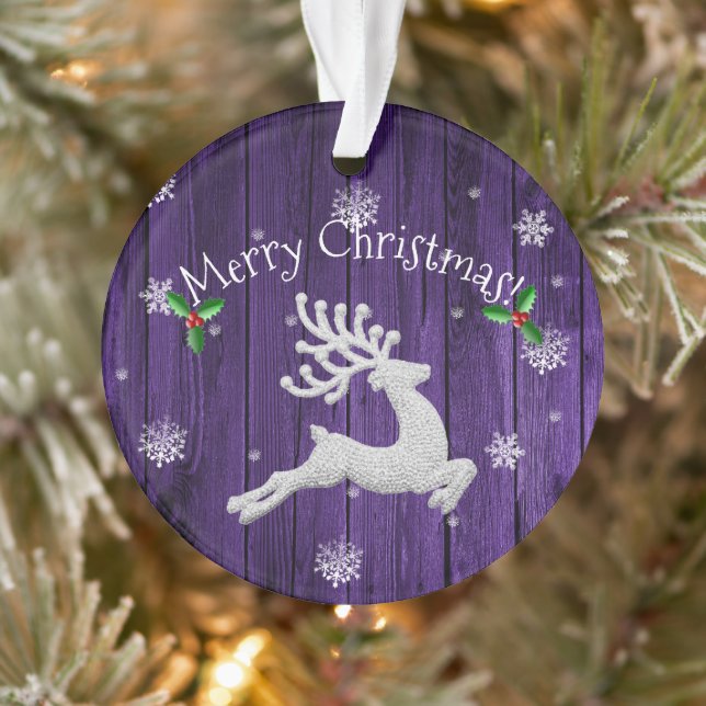 Ornement de rennes de Noël rustique violet (Arbre)