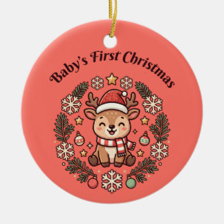 Ornement de rennes pour le premier Noël de bébé