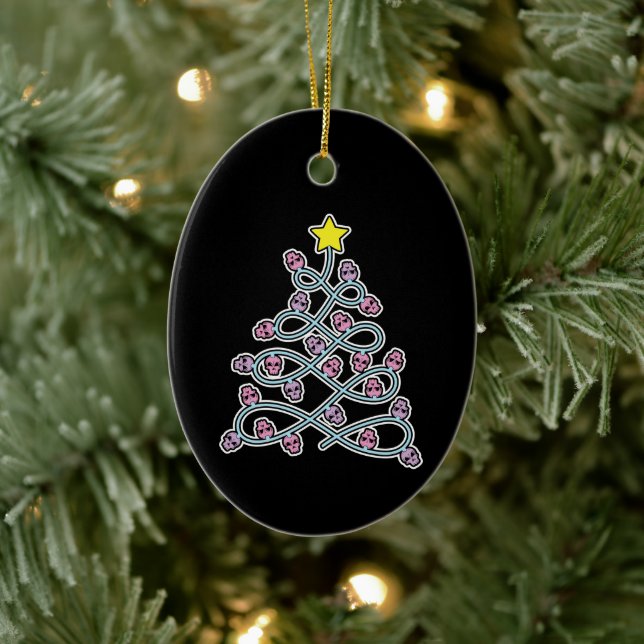 Ornement de sapin de Noël à crânes gothiques (Arbre)
