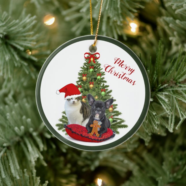 Ornement de sapin de Noël Bouledogue français et c (Arbre)