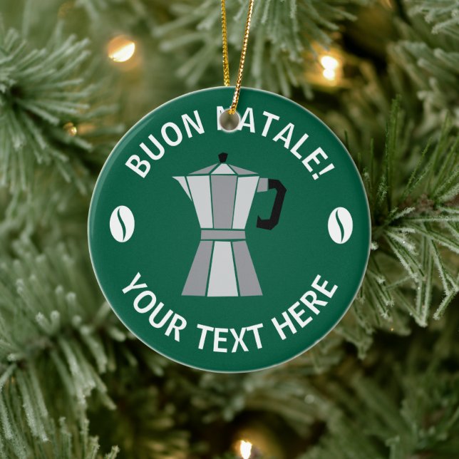 Ornement de sapin de Noël Buon Natale Moka Pot (Arbre)