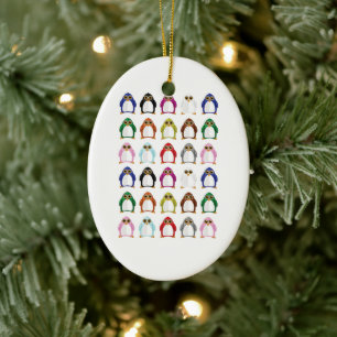 Ornement de sapin de Noël coloré à motif pingouin