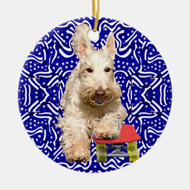 Ornement de skateboard Wheaten Scottie (Devant)