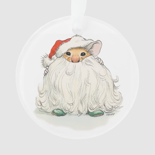 Ornement de souris de barbe de Père Noël (devant)